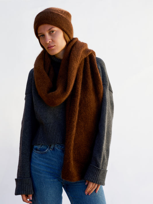 WINTER KIT HAT/SCARF BROWN